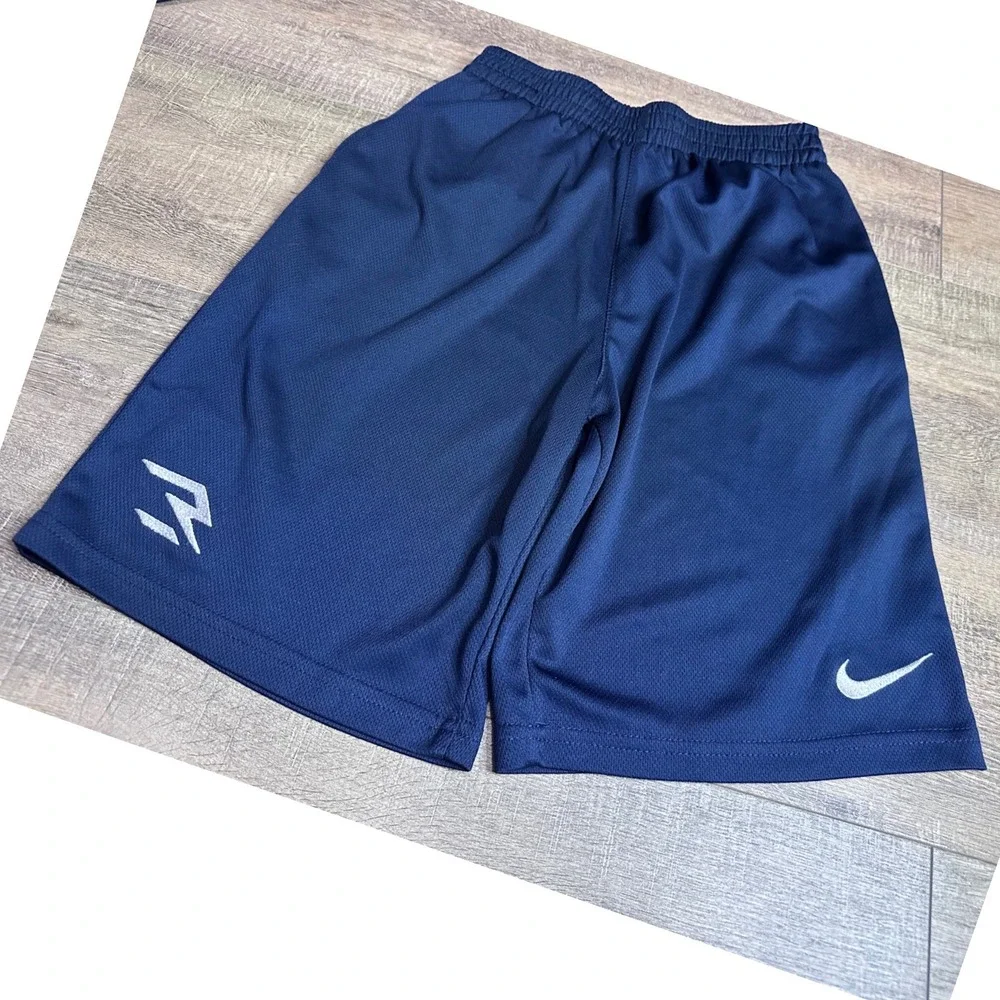 Nike 3Brand Russell Wilson Boys Navy Blue Athletic Shorts Size L 12-13Y